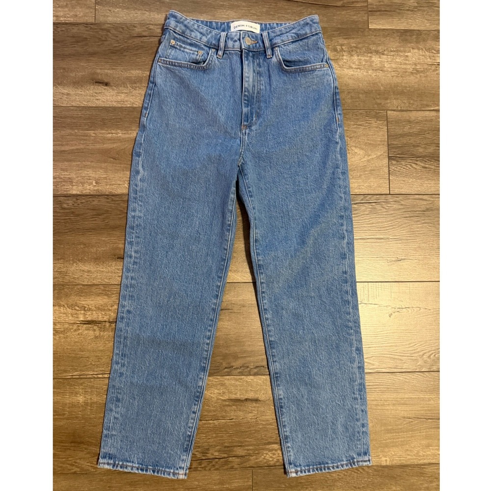 Aritzia Denim Forum The Arlo High Rise Straight Leg Blue Jeans 27 121787